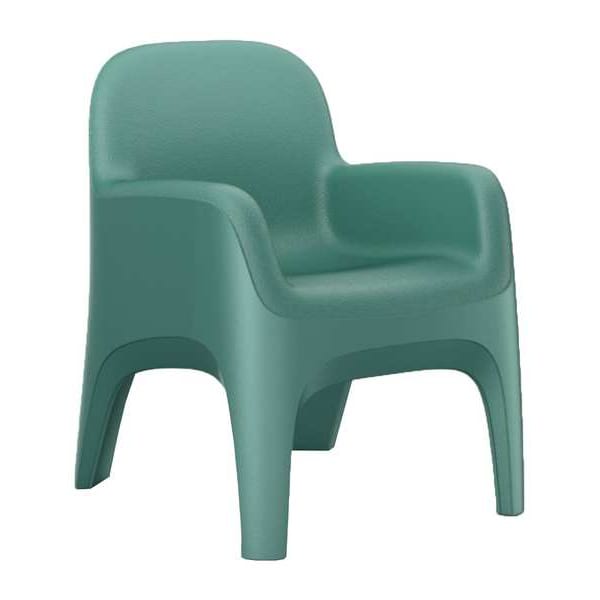 Crew Arm Chair, Floor Mount, Aqua