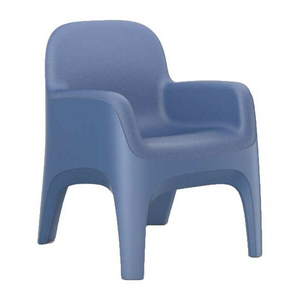 Crew Arm Chair, Floor Mount, Midnight Blue
