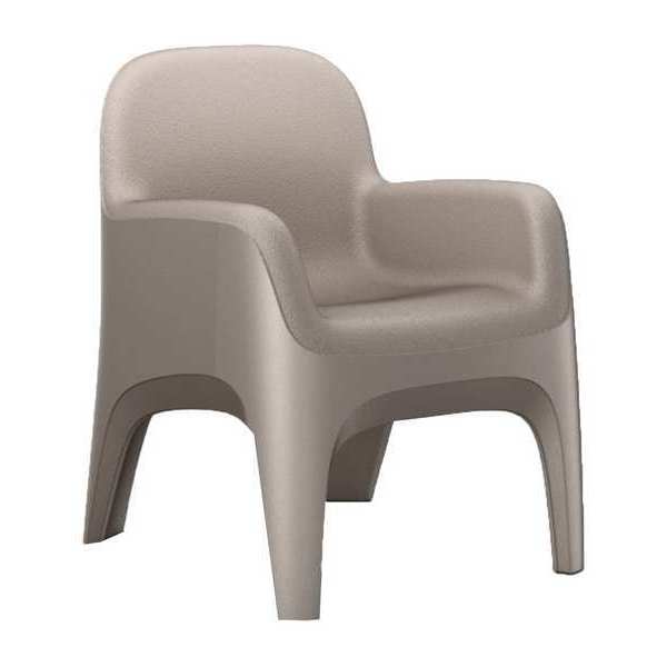 Crew Arm Chair, Floor Mount, Stone Gray