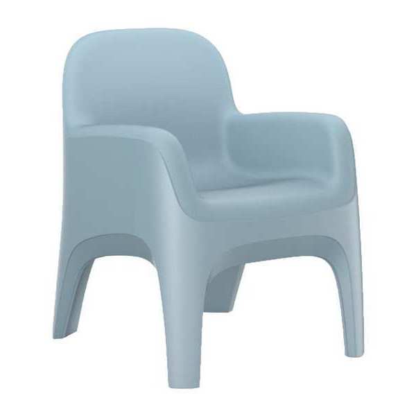 Crew Arm Chair, Floor Mount, Blue Gray