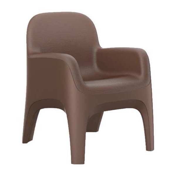 Crew Arm Chair, Floor Mount, Brown
