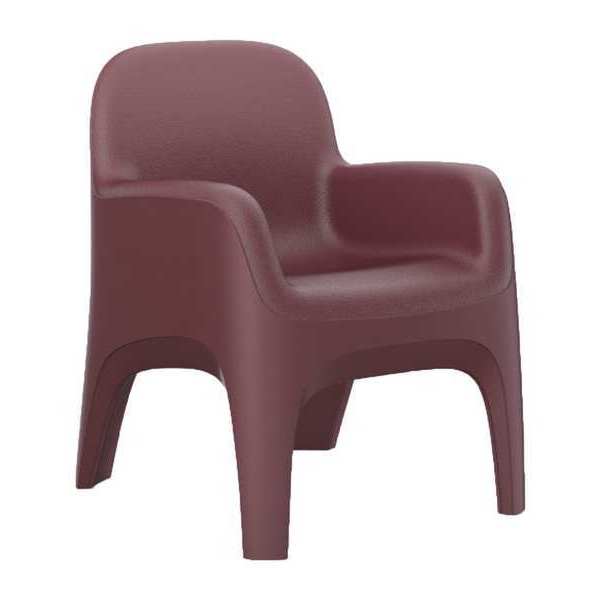 Crew Arm Chair, Floor Mount, Burgundy
