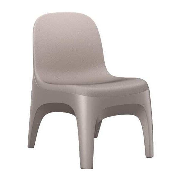 Crew Armless Chair, Floor Mount, Gray
