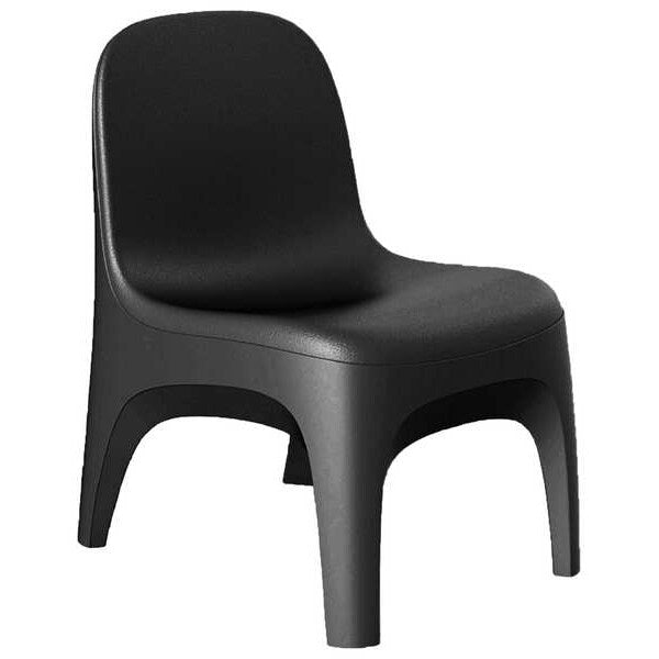 Crew Armless Chair, Floor Mount, Black