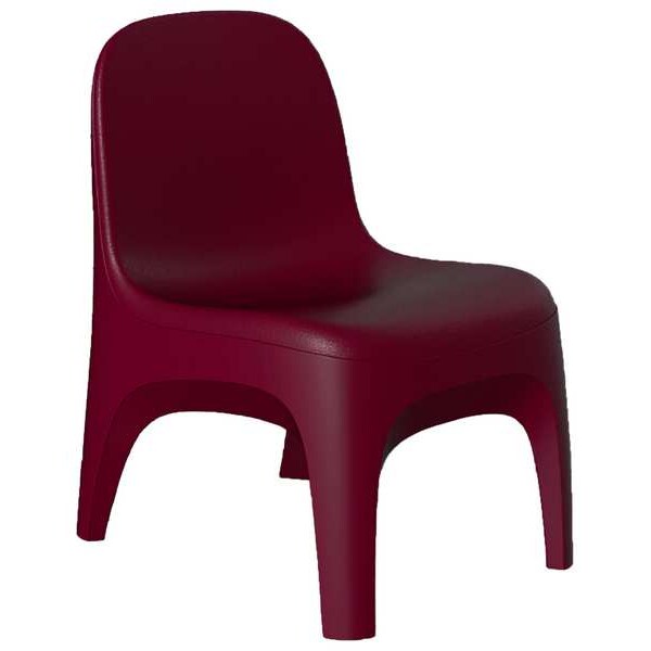 Crew Armless Chair, Floor Mount, Burgundy