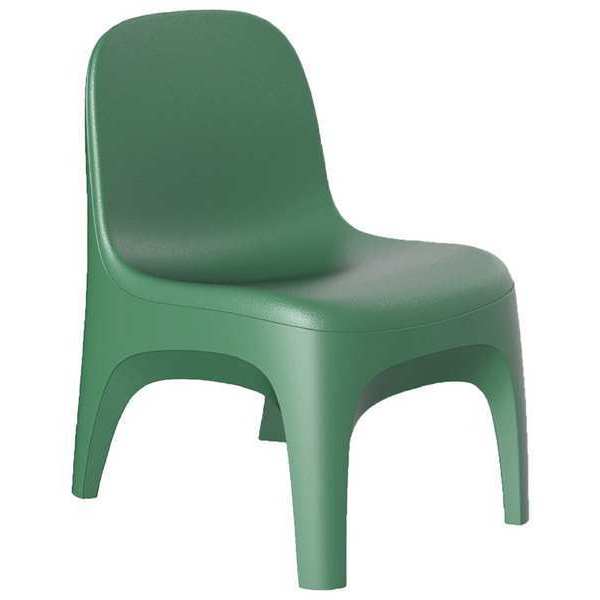 Crew Armless Chair, Floor Mount, Green