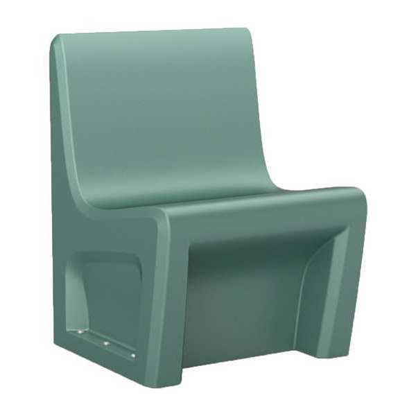 Sentinel Armless Chair, Floor Mount, Aqua