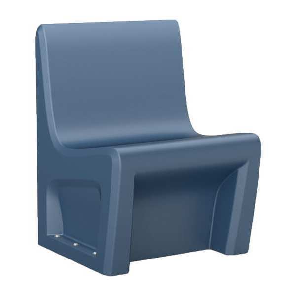 Armless Chair, Floor Mount, Midnight Blue