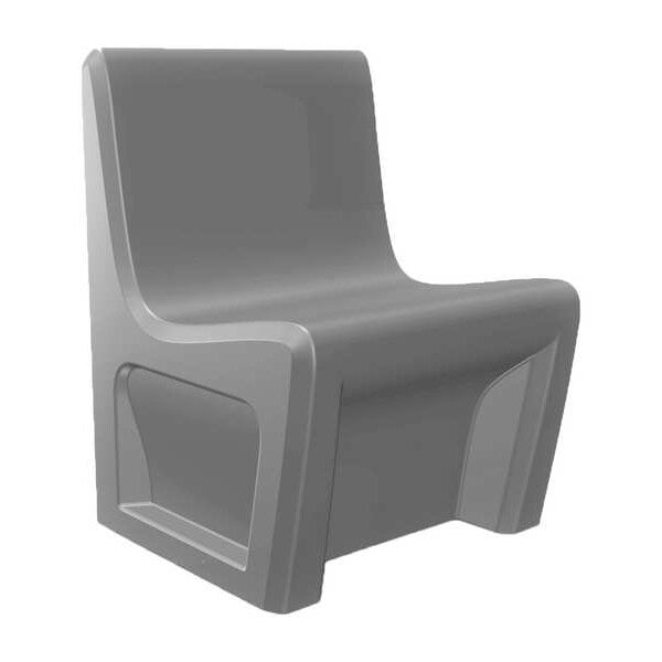 Armless Chair, Floor Mount, Gray w/Door