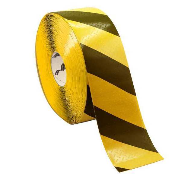 Floor marking, Black/Yellow, 4inx4in, Roll