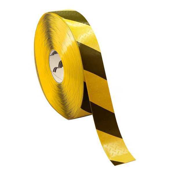 Floor marking, Black/Yellow, 2inx2in, Roll