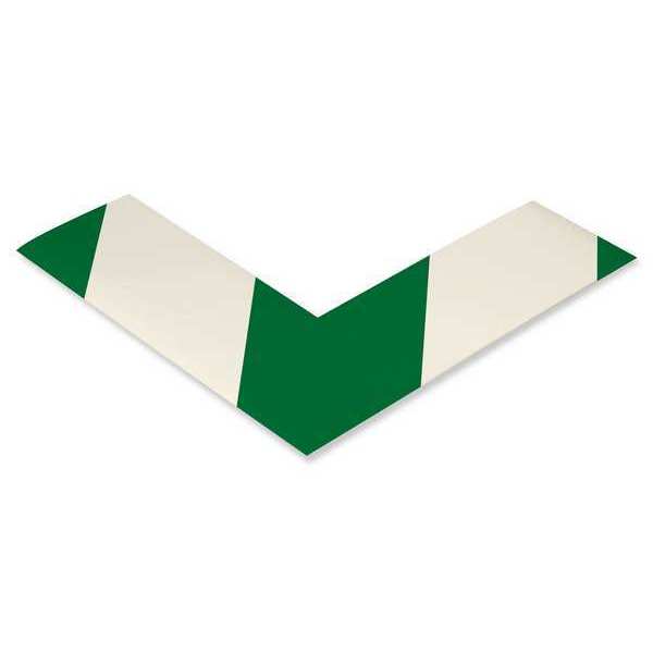 Floor marking, Green/White, 2x6in, L, PK100