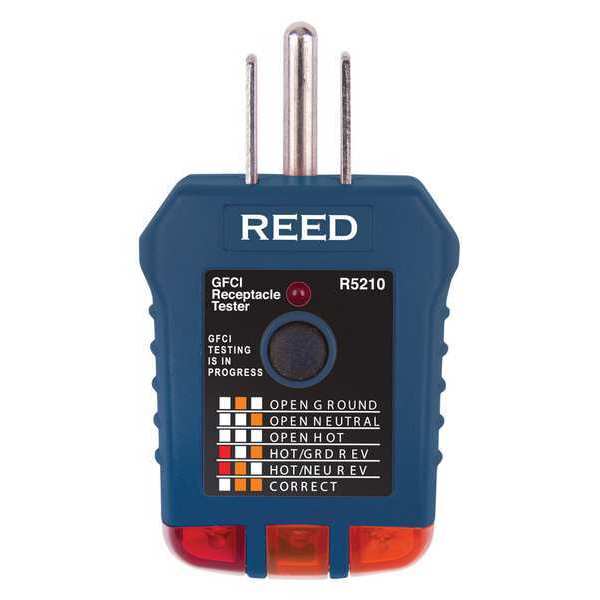 Receptacle Tester, 110 to 125V AC, No Disp