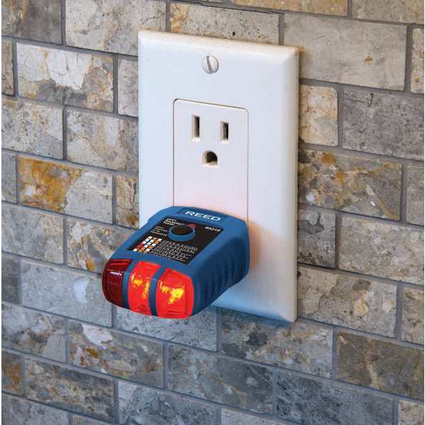 Receptacle Tester, 110 to 125V AC, No Disp