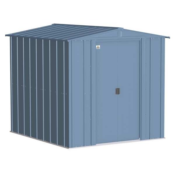 6x7 Classic Steel Storage Shed, Blue Grey