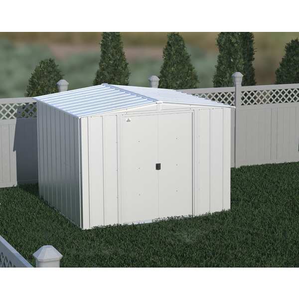 8x8 Classic Steel Storage Shed, Flute Grey