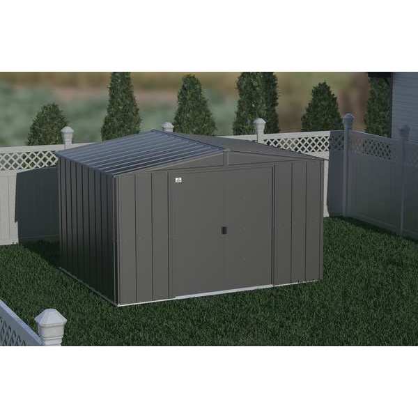 10x8 Classic Steel Storage Shed, Charcoal