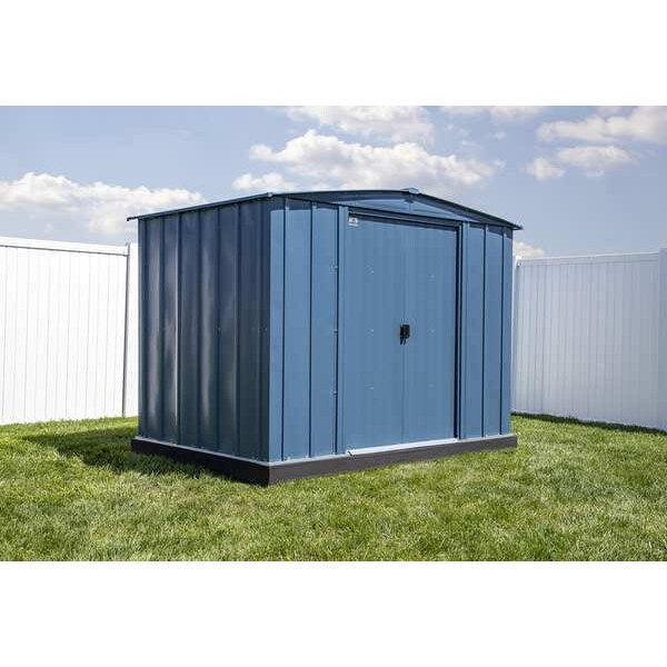 8x6 Classic Steel Storage Shed, Blue Grey