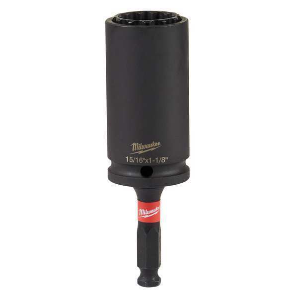 SHOCKWAVE Lineman's 12 Point 15/16 in. and 1-1/8 in. 2-in-1 Socket