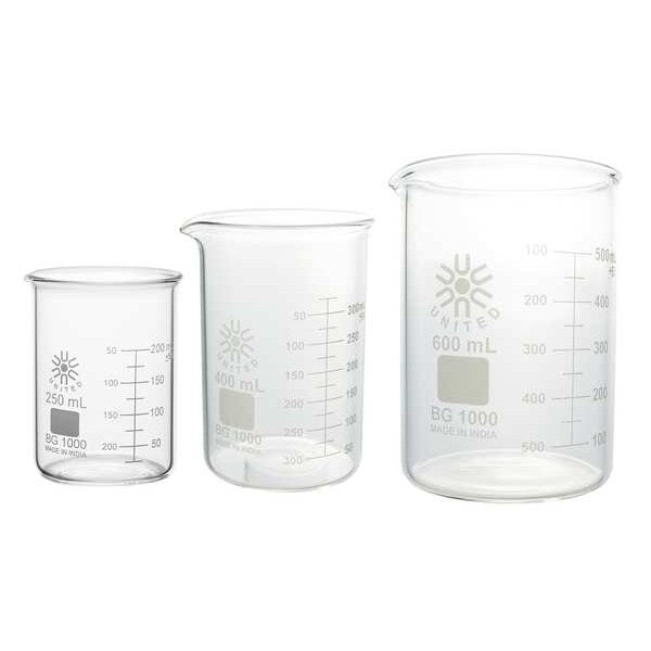 Beaker Set, 250 mL, 400 mL, 600 mL