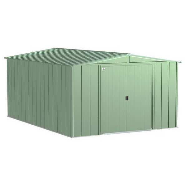 10x14 Classic Steel Storage Shed, Sage Green