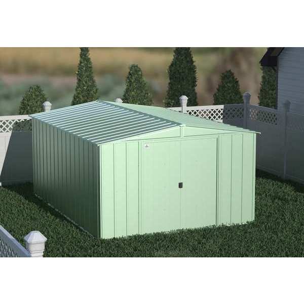 10x14 Classic Steel Storage Shed, Sage Green