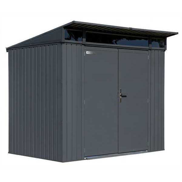 8' x 5'  Steel Storage Building with Windows, Anthracite