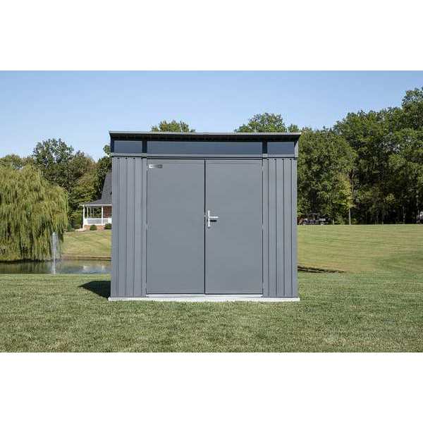 8' x 5'  Steel Storage Building with Windows, Anthracite