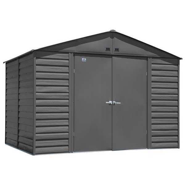 10x8 Select Steel Storage Shed, Charcoal