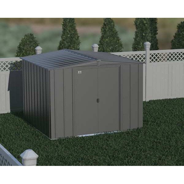 8x8 Classic Steel Storage Shed, Charcoal