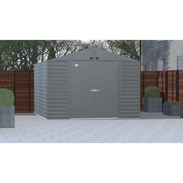 10x12 Select Steel Storage Shed, Charcoal