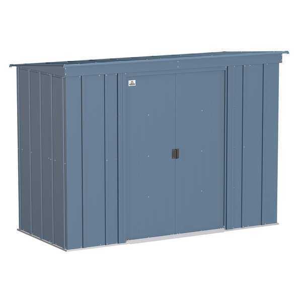 8x4 Classic Steel Storage Shed, Blue Grey