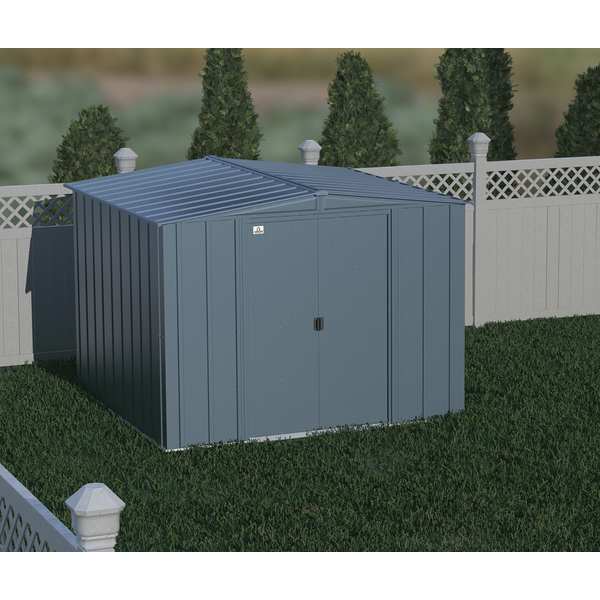 8x8 Classic Steel Storage Shed, Blue Grey