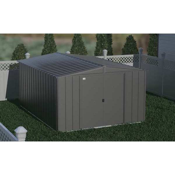 10x14 Classic Steel Storage Shed, Charcoal