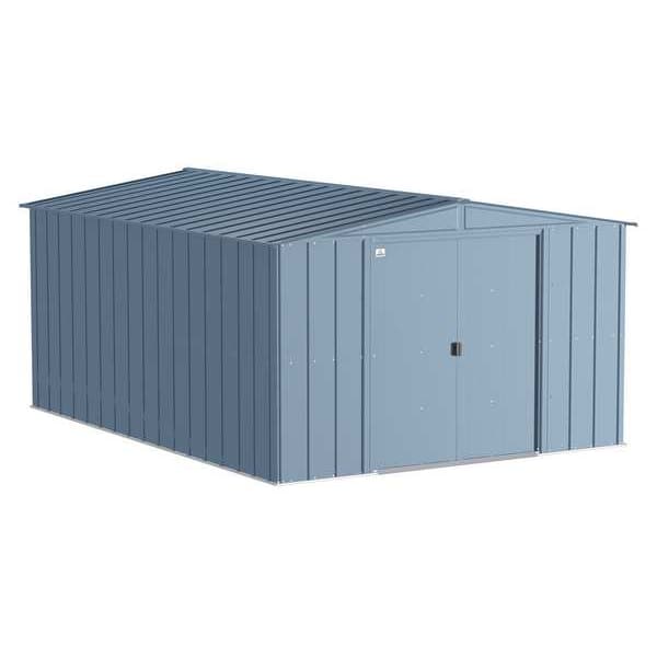 10x14 Classic Steel Storage Shed, Blue Grey