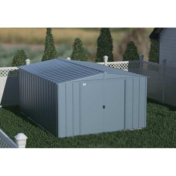 10x14 Classic Steel Storage Shed, Blue Grey