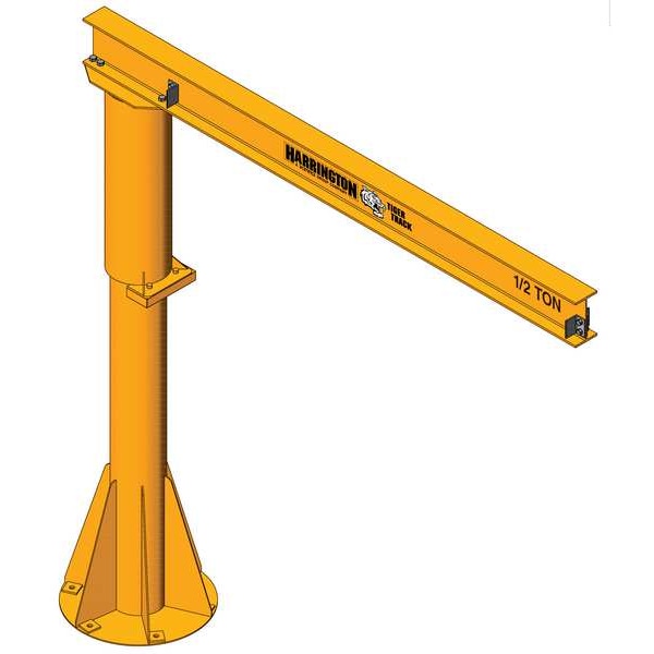 Light Duty Foundationless Jib Crane, 250 lb Capacity, Height Under Span: 12 ft