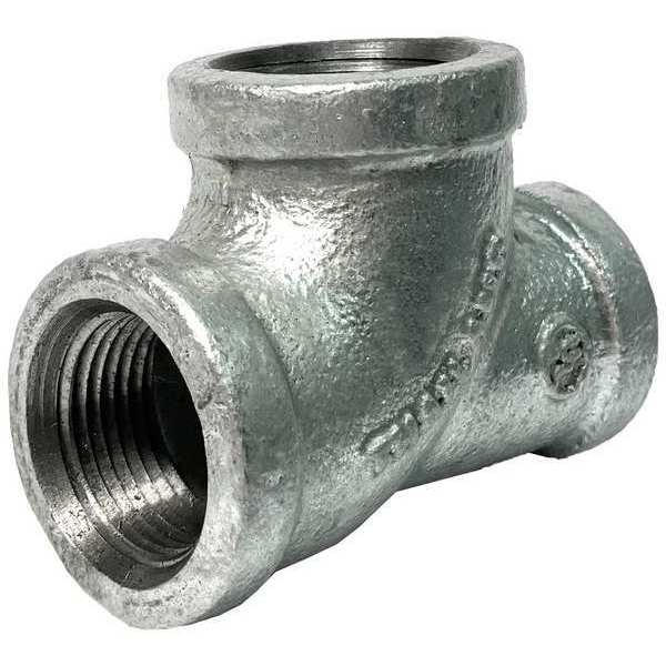 Reducing Tee, Galv Iron, 1-1/2x1/2x1-1/2