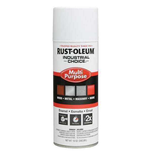 Spray Paint, White, Flat, 12 oz