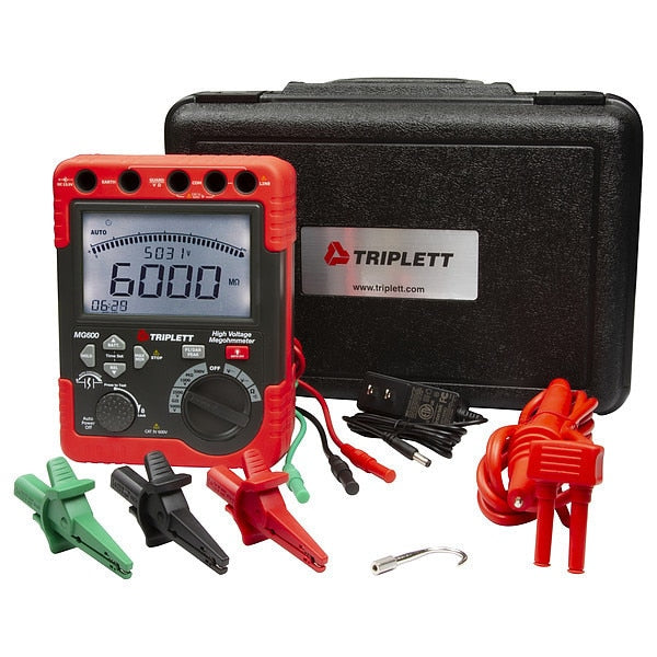 Insulation Tester, 500 to 5000V, LCD