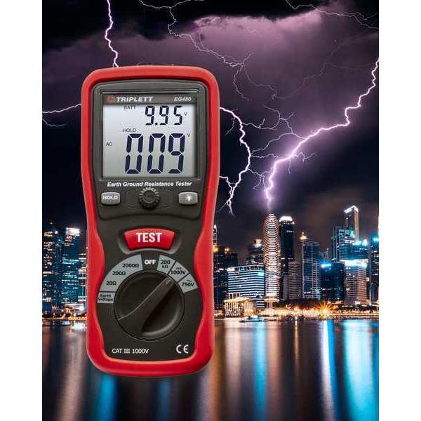 Earth Ground Tester Kit, 200V AC, Case