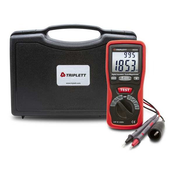 Megohmmeter, 250/500/1000V, Backlit LCD