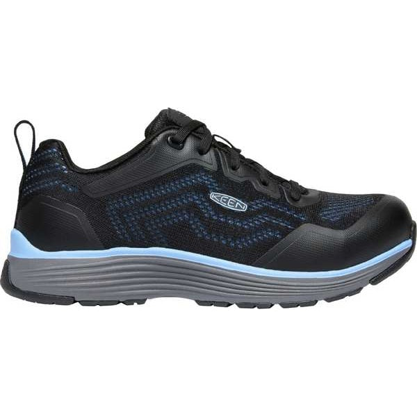 Size 11 Women's Athletic Shoe Aluminum Safety Shoes, Airy Blue/Black