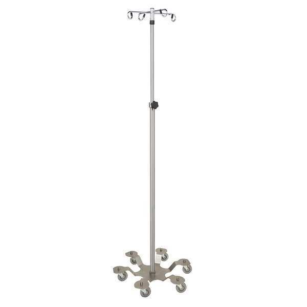 Stainless Steel IV Stand, 6 Leg
