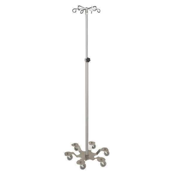 Stainless Steel IV Stand, 6 Leg