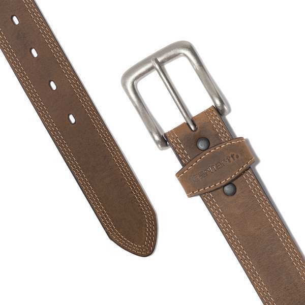 Triple Stitch Belt, Brown, 42
