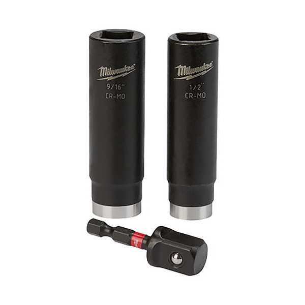 3 pc. SHOCKWAVE Impact Duty 1/2 in. Drive SAE Deep Well 6 Point Socket Set