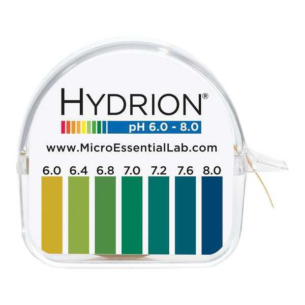 pH Test Paper, 15 ft L, 6 to 8 pH, PK10