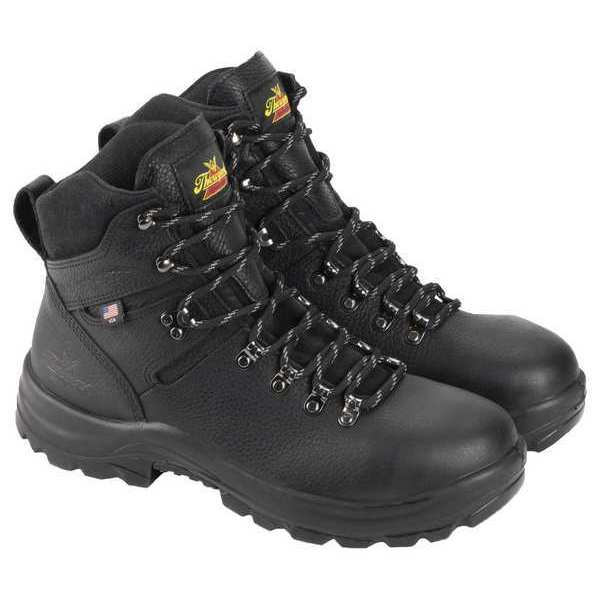 Size 10 Men's 6 in Work Boot Steel Six Inch Black Work Boot, Black