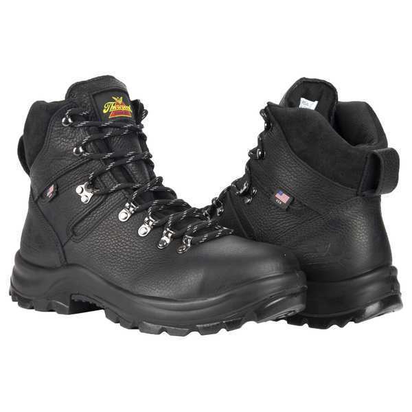 Size 14 Men's 6 in Work Boot Steel Six Inch Black Work Boot, Black